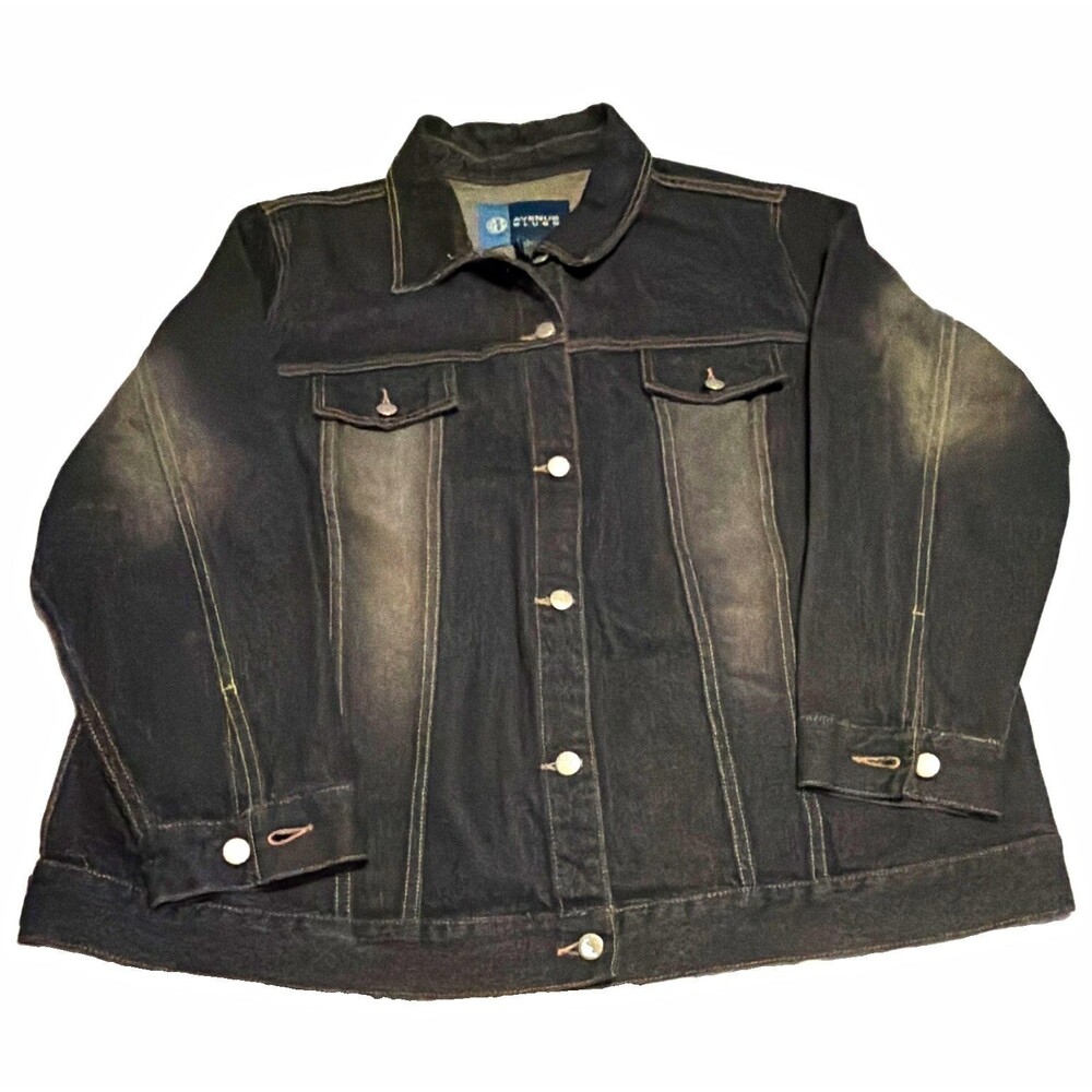 Vintage Avenue Blues Women's Black Button Front Collared Pockets Jacket Sz 18/20